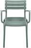 Gartenstuhl KARL mit Armlehne - 57x57x82cm, Kunststoff, Oliv | Stapelstuhl Loungestuhl Garten Outdoor-Stuhl Bild 4