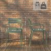 Gartenstuhl KARL mit Armlehne - 57x57x82cm, Kunststoff, Oliv | Stapelstuhl Loungestuhl Garten Outdoor-Stuhl Bild 2