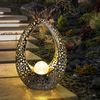 2er Set LED Solarleuchten mit Glas Kugel in Crackle Optik Bild 4