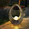 2er Set LED Solarleuchten mit Glas Kugel in Crackle Optik Bild 2