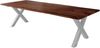 Esstisch Baumkante massiv Akazie nussbaum 300 x 100 silber X-Gestell NICK 163999858 Bild 2