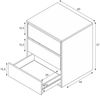 Dmora Antar-Kommode, Kommode mit 3 Schubladen, Niedrige Kommode für die Garderobeneinrichtung, Moderne Kommode, 60x44h57 cm, Weiß Bild 3