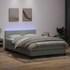 vidaXL Boxspringbett mit Matratze & LED Hellgrau 160x220 cm Samt 3317127 Bild 4