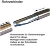 BASIT Gardinenstange Edelstahloptik 19mm mit Wandträgern 120 cm E64, Ø 19 mm, 2-läufig, verschraubt, Metall, H29 120 cm E64 Zylinder Rillen Bild 3