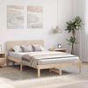 vidaXL Bettrahmen mit Kopfteil Natur 135 x 190 cm Massives Kiefernholz 872113 Bild 3
