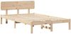vidaXL Bettrahmen mit Kopfteil Natur 135 x 190 cm Massives Kiefernholz 872113 Bild 4