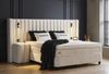 abc bedding Boxspringbett Boxspringbett SHERATON in stilvollem hellbeigem Creme-Stoffdesign, Voll-orthopädisches Schlafsystem inklusive Bettkasten Bild 3