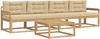 vidaXL Outdoor-Sofagarnitur mit Kissen 4 pcs Weiß und Beige 3386017 Bild 2