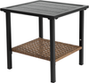 Outdoor drehbare Schaukelstühle Set 3 Stück mit 1 Tisch und 2 Schaukelstühle Unterstützung 350lbs Braun Wicker Outdoor Möbel Patio Gesprächssatz Bild 2