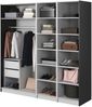 Selsey 'Frame' Kleiderschrank 4-türig mit Kleiderstange und Schubladen, schwarz 200 x 200 x 57 cm Bild 4