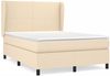 Boxspringbett mit Matratze Stoff Creme 140x200 cm, Härtegrad: H2 [3127810] Bild 2