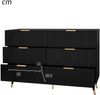 Sideboard aus Spanplatte mit 6 Schubladen, 120x40x77 cm, Schwarz/Gold Bild 3
