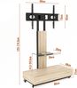 TV-Schrank 80x40 cm aus MDF und Metall, mobil, höhenverstellbar, mit Glasablage und Schublade Bild 5