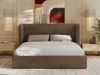 Polsterbett Bett mit Holzlattenrost Schlafzimmer Bett Doppelbett gepolstertes Kopfteil - EMORA CLASSIC - 140x200 cm - Braun Velvet Bild 5