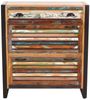 FIUME Schuhschrank Recyceltes Altholz Metall Bunt Bild 3