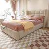 Polsterbett mit Stauraum & Kopfteil, 90x200 cm, Beige, ohne Matratze Bild 3
