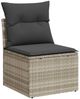 vidaXL 8-tlg. Garten-Sofagarnitur mit Kissen Hellgrau Poly Rattan 3326523 Bild 3