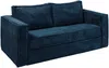 Vente-unique - LORETO Sofa SamtStoff Blau - B 223 cm95 cm x H 90 cm x L 215 cm Bild 3