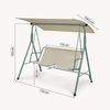 Hollywoodschaukel Satten 3-Sitzer 173x119x153 cm Hellgrün/Beige [en. casa] Bild 2