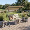 Hollywoodschaukel Satten 3-Sitzer 173x119x153 cm Hellgrün/Beige [en. casa] Bild 5