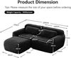 Flieks 2-Sitzer Sofa, L-förmiges Sofa, rahmenlos modular mit Ottoman & 2 Kissen, rutschfester Boden, Plüsch, Schwarz Bild 4
