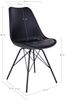 House Nordic Esszimmerstuhl, PU-Leder, schwarz, Beine schwarz - 2er set Bild 3