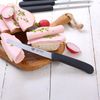 GRÄWE Tafelmesser 6 Stück, Messerset zum Schneiden, 6er Pack Brötchenmesser, Frühstücksmesser mit einseitigem Wellenschliff, Brotzeitmesser, scharfe Messer für Brotzeit, 21 cm - Schwarz Bild 3