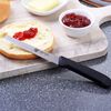 GRÄWE Tafelmesser 6 Stück, Messerset zum Schneiden, 6er Pack Brötchenmesser, Frühstücksmesser mit einseitigem Wellenschliff, Brotzeitmesser, scharfe Messer für Brotzeit, 21 cm - Schwarz Bild 4