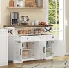 Buffet-Anrichte 140x35x95 cm Landhausstil mit Schubladen und Türen, Kaffeebar, Stauraum, weiß/braun Bild 3