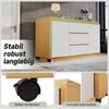Merax Schreibtisch 2-in-1 Sideboard & Arbeitstisch (120×50×76,5 cm, 1-St, multifunktionaler Bürotisch Kommode in Weiß/Eiche), Eckschreibtisch mit 360° drehbarer Tischplatte, 2 Türen & 3 Schubladen Bild 3
