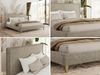 Design Polsterbett LUMARO CLASSIC 160 x 200 cm mit Lattenrost & 12cm hohen Füßen, Doppelbett mit Kopfteil, Konfigurierbar, Pocket Matratze - Dunkelbeige Strukture - VIRE LUX Bild 2