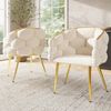 Esszimmerstuhl 44 x 41 x 74 cm aus Samt in Beige mit goldenem Rückengestell, 2er-Set Bild 2