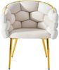 Esszimmerstuhl 44 x 41 x 74 cm aus Samt in Beige mit goldenem Rückengestell, 2er-Set Bild 5