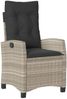 vidaXL 9-tlg. Garten-Essgruppe mit Kissen Hellgrau Poly Rattan 3212699 Bild 4