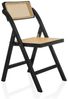 hjh LIVING Klappstuhl aus Bambus mit Wiener Geflecht TUDELA Bamboo Holzklappstuhl, Klappbarer Stuhl, 130kg belastbar, 360° drehbarer Rückenlehne, Schwarz/Braun Bild 4