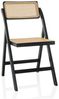 hjh LIVING Klappstuhl aus Bambus mit Wiener Geflecht TUDELA Bamboo Holzklappstuhl, Klappbarer Stuhl, 130kg belastbar, 360° drehbarer Rückenlehne, Schwarz/Braun Bild 2