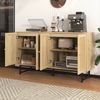 Sideboard 140x39,5x80 cm - Elegantes Design mit Rattan & Goldakzenten Bild 4