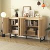 Sideboard 140x39,5x80 cm - Elegantes Design mit Rattan & Goldakzenten Bild 5