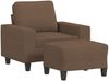 vidaXL Sessel mit Hocker Braun 60 cm Stoff 3201146 Bild 2