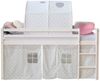Hochbett Spielbett Kinderbett Kiefer Leiter Vorhang grau Stern 90x200 Tunnel Bild 5