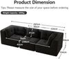 Ecksofa modular 69cm×297cm×104cm in Schwarz – Cordbezug, tiefe Sitzfläche, keine Montage erforderlich Bild 4