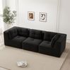 Ecksofa modular 69cm×297cm×104cm in Schwarz – Cordbezug, tiefe Sitzfläche, keine Montage erforderlich Bild 5