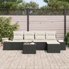 vidaXL Garten-Sofa-Set mit Kissen 5 pcs Braun und Creme Poly-Rattan 3355696 Bild 3