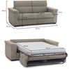 Dmora 3-Sitzer Schlafsofa Nus, Schlafsofa fürs Wohnzimmer, gepolstert, abnehmbar, 100 % Made in Italy-Qualität, 225x95 h100 cm, Taube Bild 3