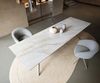 Esstisch Edge 300x100 cm Keramik Onyx Pearl Estelar rund Metall Effektfinish Titan Bild 4