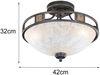 Rustikale LED Deckenleuchte Rostoptik mit Glasschirm Alabasterfarben Ø 42cm Bild 4