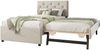 Polsterbett, 90x200cm, Bett mit Lattenrost ohne Matratze, Bett mit Rollcontainer, Samt, Minimalistisch, Beige Bild 5