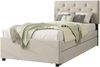 Polsterbett, 90x200cm, Bett mit Lattenrost ohne Matratze, Bett mit Rollcontainer, Samt, Minimalistisch, Beige Bild 4