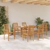 vidaXL Garten Essgruppe 7 pcs Braun Massivholz Teak 3383948 Bild 4