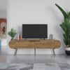 Calicosy TV-Möbel 2 Türen mit Metallfüßen B194,5 cm - SALUSO - Dunkles Holz Bild 2
